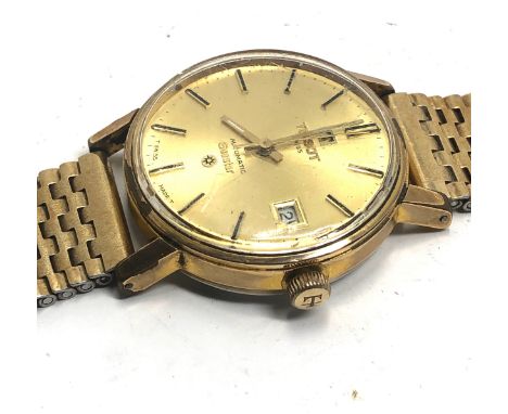 Vintage Tissot seastar automatic gents wristwatch the watch is ticking strap clasp broken 