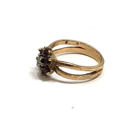 9ct gold vintage ruby &amp; diamond ring (2.7g)