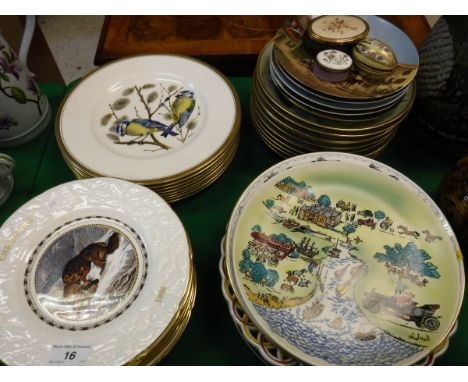 A collection of various plates to include Coalport plate "To commemorate the Centenary of the Motorcycle in 1985", Poole plat