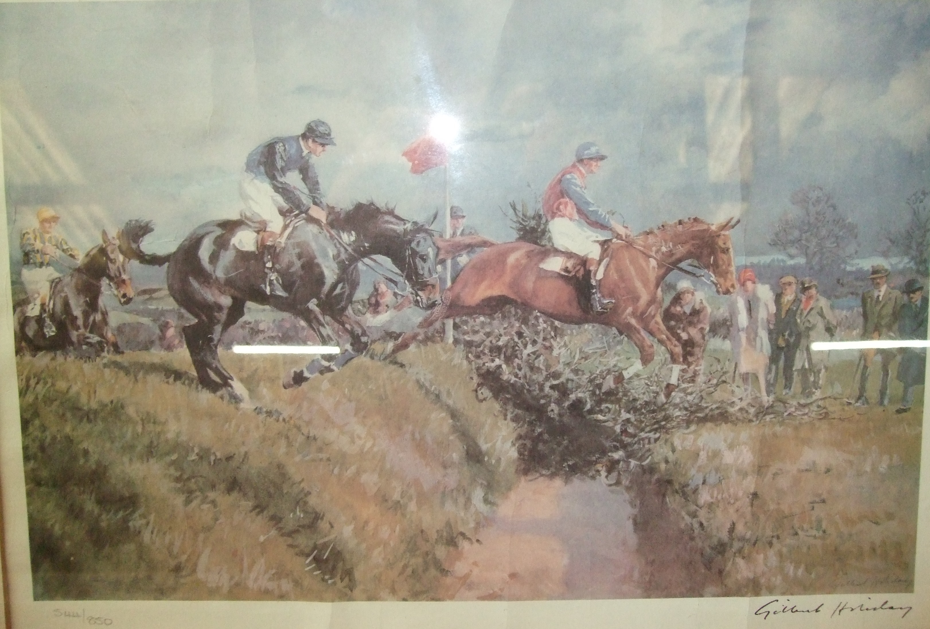 Selection of various framed horse racing prints