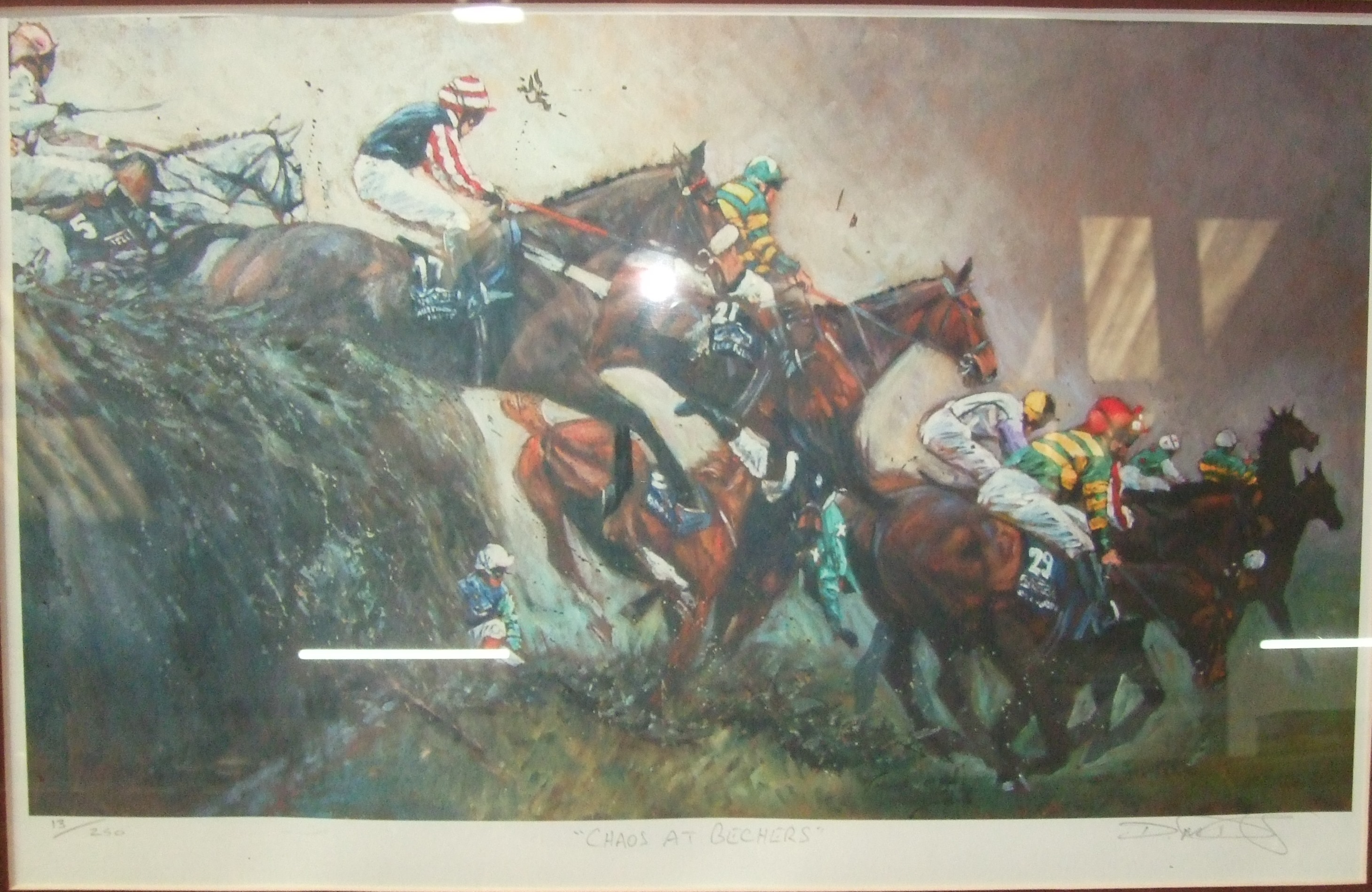 Selection of various framed horse racing prints