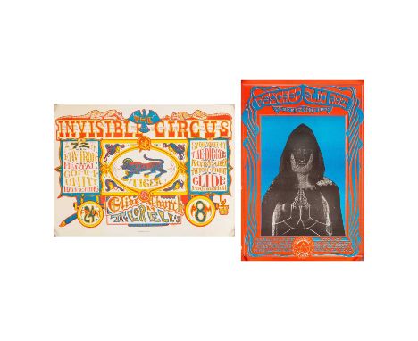 A pair of posters c 1960s to include: Dave Hodges designed 'Invisible Circus' poster, published by the San Francisco Poster C