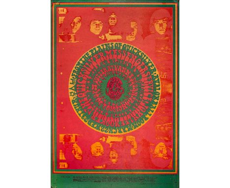 An original 1967 poster with design by Victor Moscoso, FD53, Quicksilver Messenger Service and others at the Avalon Ballroom.