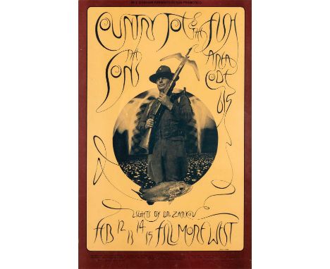 An original first printing example of BG127 - a poster design by David Singer for Country Joe and the Fish, Sons and more at 