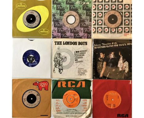 GLAM - 7" COLLECTION. Glam-tastic collection of 16 x essential 7"! Artists/titles are New York Dolls - Stranded In The Jungle