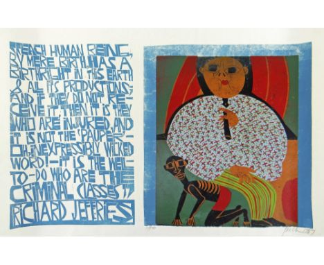 PAUL PETER PIECH five colour limited edition (14/20) lithograph - protest poster in support of indigenous peoples with extrac