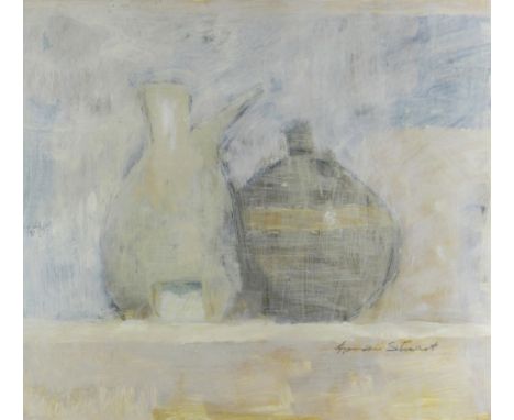 GORDON STUART watercolour - entitled 'Jars on a Shelf', signed, 34 x 38cms Provenance: estate of Mair Stuart deceased Present