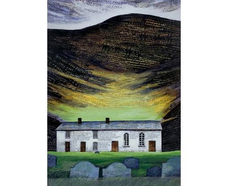 OGWYN DAVIES coloured print - the popular image 'Soar y Mynydd', the iconic and hauntingly beautiful remote Calvanistic chape
