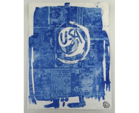 NEALE HOWELLS handmade cyanotype print with homemade negatives - entitled 'New Variant I', signed and dated 2021, 73 x 56cms 
