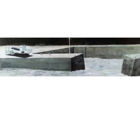 JOHN KNAPP-FISHER limited edition (110/175) colour print - Porthgain harbour wall, signed, 25 x 76cms Provenance: private col