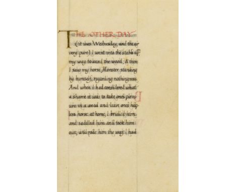 Calligraphic manuscript.- Hewitt (Graily, calligrapher, 1864-1952).- Belloc (Hilaire, poet and author, 1870-1953) The Roman R