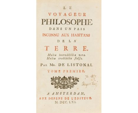 Utopia.- Living on the moon.- Villeneuve (Daniel Jost de) Le Voyageur Philosophe dans un pais inconnu aux habitans de la Terr