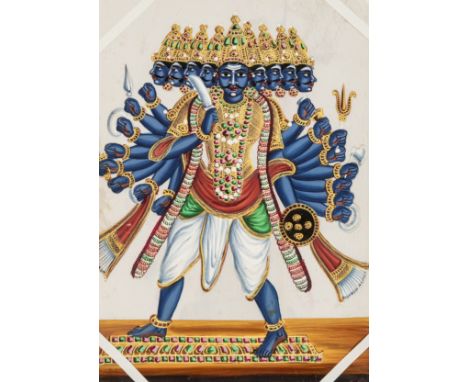 India.- Paintings on Mica.- A good group of 36 finely executed artworks, including 12 of individual Hindu deities, 12 scenes 