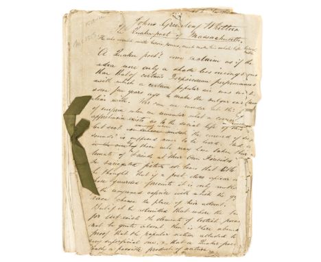Whittier (John Greenleaf, American Quaker poet and advocate of the abolition of slavery in the United States, 1807-92).- John