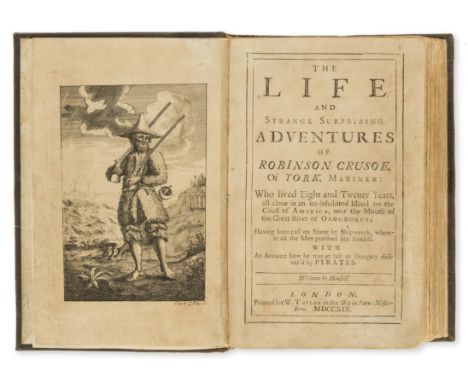 Defoe (Daniel) The Life and Strange Surprising Adventures of Robinson Crusoe, vol.1 only (of 3), first edition, engraved port