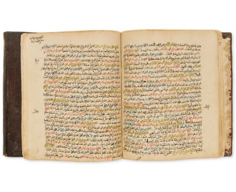 Morocco.- Moroccan tasawwuf, manuscript in Arabic, 164pp., written in a neat cursive script in red, black, brown and blue ink