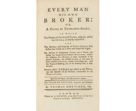 Economics.- Pamphlets.- [Coyer (Gabriel François)] La Noblesse Commerçante, title with woodcut device and lightly soiled, "Lo