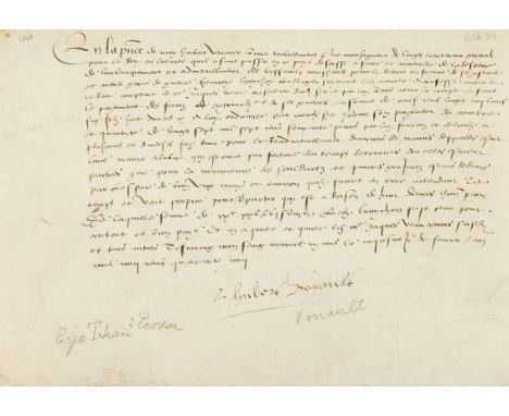 Scotland.- The War of the Rough Wooing.- List of expenditure of auxiliary soldiers sent by Francis I, King of France  to the 