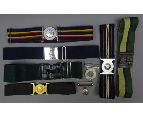 Seven Military Stable Belts with Regimental buckles; The Corps of Royal Electrical and Mechanical Engineers, Women's Royal Ar