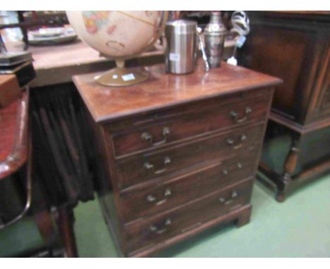 A 19th Century mahogany chest of drawers form commode, a/f, 73cm x 65cm x 42cm