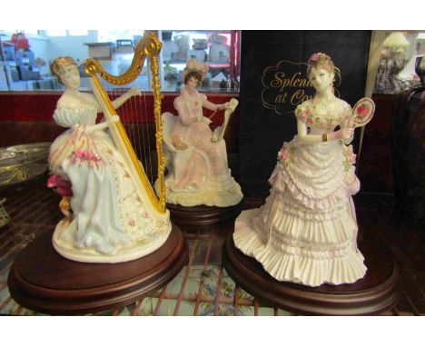 Three Worcester figures including "Music", with certificates