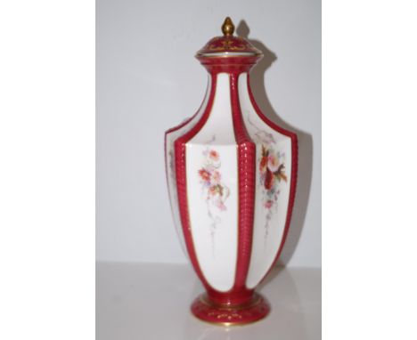 Royal Worcester 1821 lidded vase height 28 cm