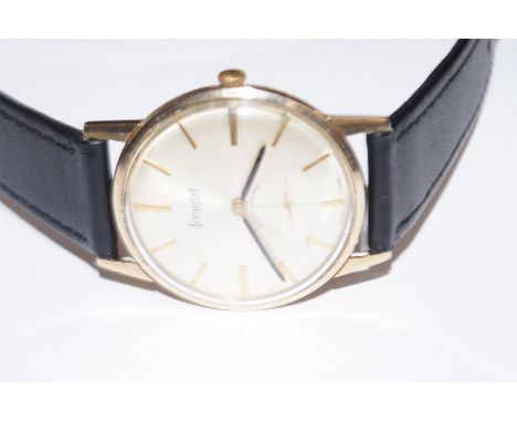 vintage accurist shockmatster 9 carat gold cased gents wristwatch manual with movement sub second dial, currently ticking and