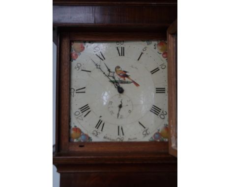Early 19th century Oak longcased clock by Wilkinson Preston with a painted dialHeight 200cm