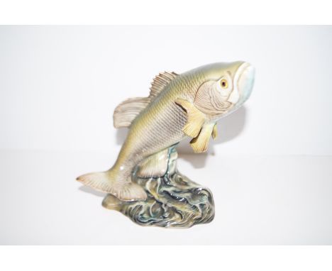 Rare Beswick Black Bass leaping fish model number 1485 