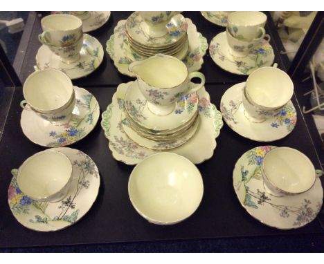 A Foley China tea service with floral decoration.
