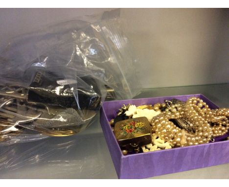 A selection of household items to include jam spoons, a Stilton scoop and a lighter, and jewellery to include nurses buckles,