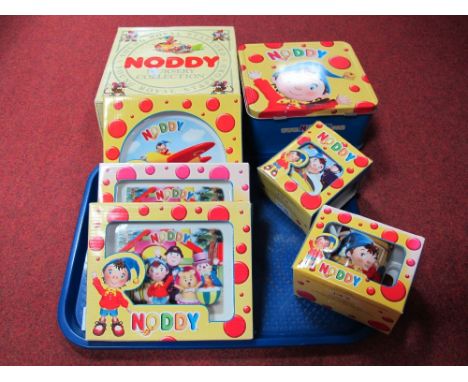 Six Pieces of Royal Worcester, with a 'Noddy' theme, including two snack tray/ plate/ cup and other, all in original packagin
