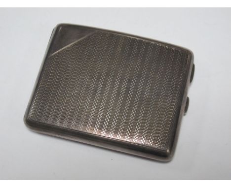 A Hallmarked Silver Cigarette Case, allover engine turned. 