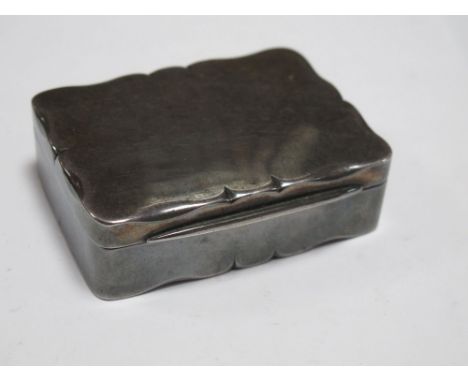 A Hallmarked Silver Snuff Box, of rounded rectangular form, 6.2cms wide. 