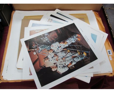 National Aeronautics and Space Administration Coloured Prints, twenty four images, from missions Apollo 7 to 11 including cre