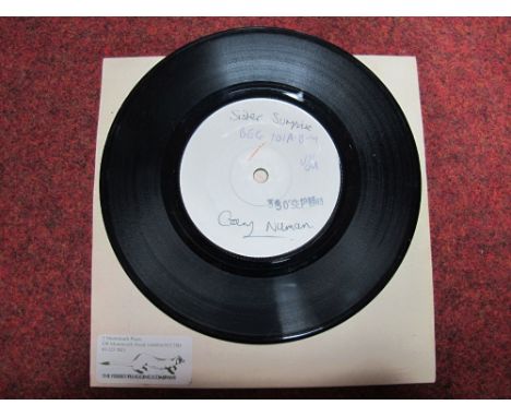 Gary Numan 'Silver Surprise' 7" White Label (Beg 101A-B-IY), hand written label with printed release date 30th September 1983