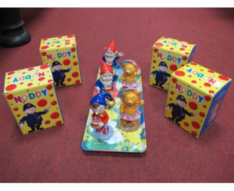 Five Royal Worcester Character Figures, all 'Noddy' themed, Big Ears x2 Tessie Bear x 2, all boxed plus an unboxed noddy. 