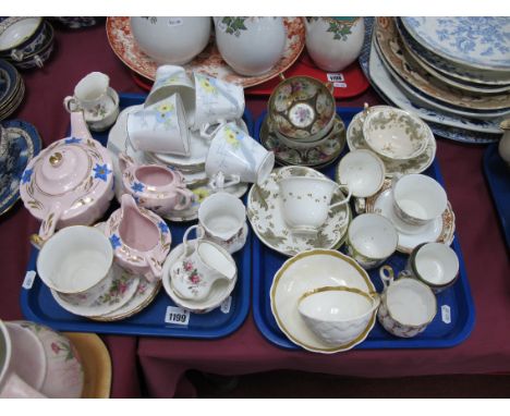 XIX Century Rockingham Cup-Saucers, (one damaged), Japanese cup-saucers etc, 1920's tea ware, Paragon cup-saucer etc:- Two Tr