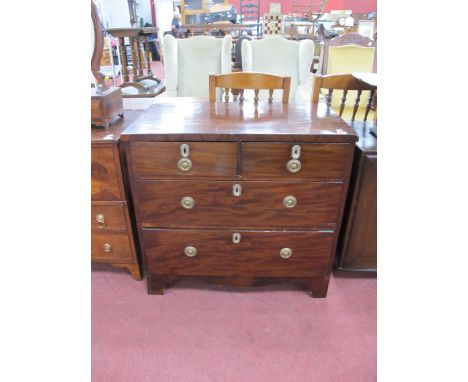 Early XIX Century Chest of Drawers, with two small drawers, two long drawers, bracket feet, 84cm wide.