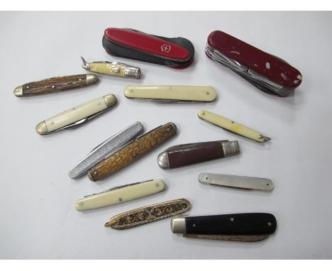 Pen Knives, to include Parry &amp; Son, Richards, George Wostenholme and Swiss army style. (14).