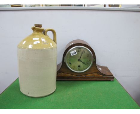 A Govancraft Stoneware Flagon, with single handle, spout rim and cork stopper, 38cm high, along with a Napoleon hat style man
