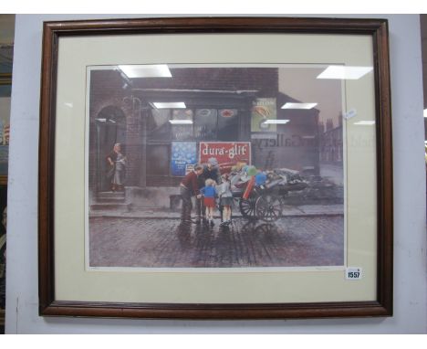 H. Grimshaw, Manchester Scene, of a 1930's Rag and Bone man, limited edition print No 226/800, signed lower right margin, 37 