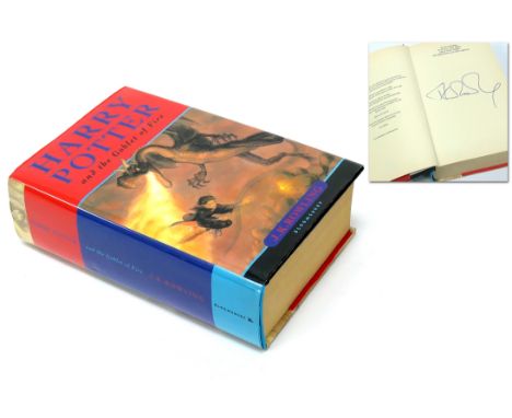 Rowling [J.K]: Harry Potter and The Goblet of Fire Book, Bloomsbury Publishing, 2000 first edition, signed by the author to d