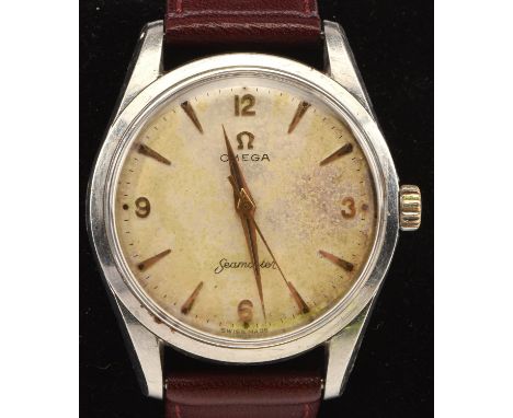 Omega a gentleman's stainless steel reference 2938-2SC Seamaster wristwatch, the signed dial with dagger hour markers and cen