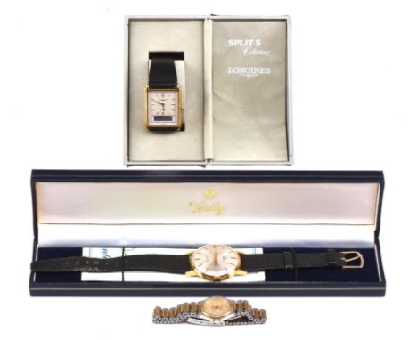 Verity a Gentleman's gold plated wristwatch, the silvered signed dial with baton hour markers, date at three, fitted with a 1