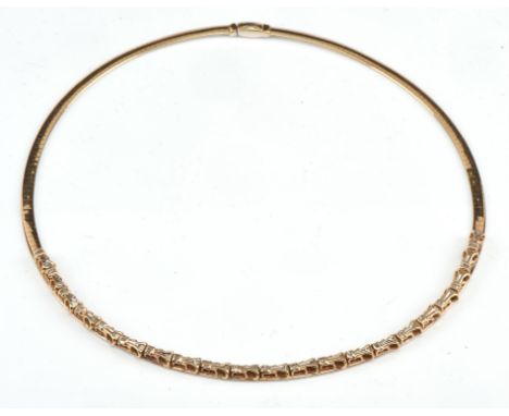 Italian diamond necklace, set with calibre cut diamonds in a scroll setting on a flat link snake chain necklace with conceale