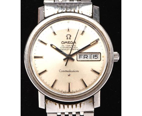 Omega A reference 168.016  gentleman's stainless steel Constellation  Chronometer wrist watch ,the signed silvered dial with 