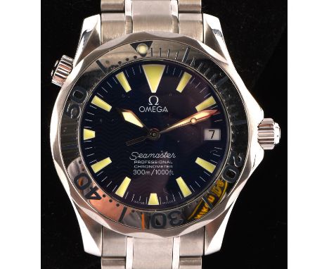 Omega a Gentleman's reference 168.1641 stainless steel Seamaster professional chronometer wristwatch, fitted with an unidirec