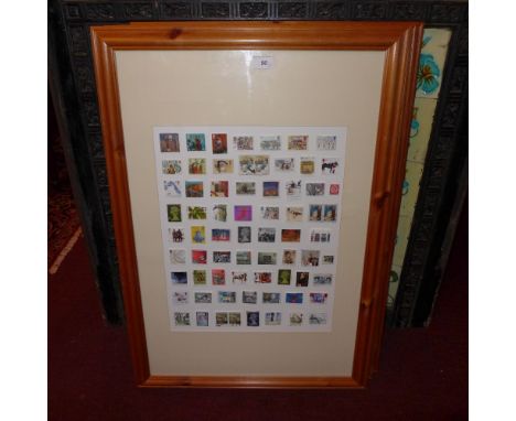 Collection of stamps, four frames, includes stamps from important first day covers, Dominica, India Britain and others, nicel