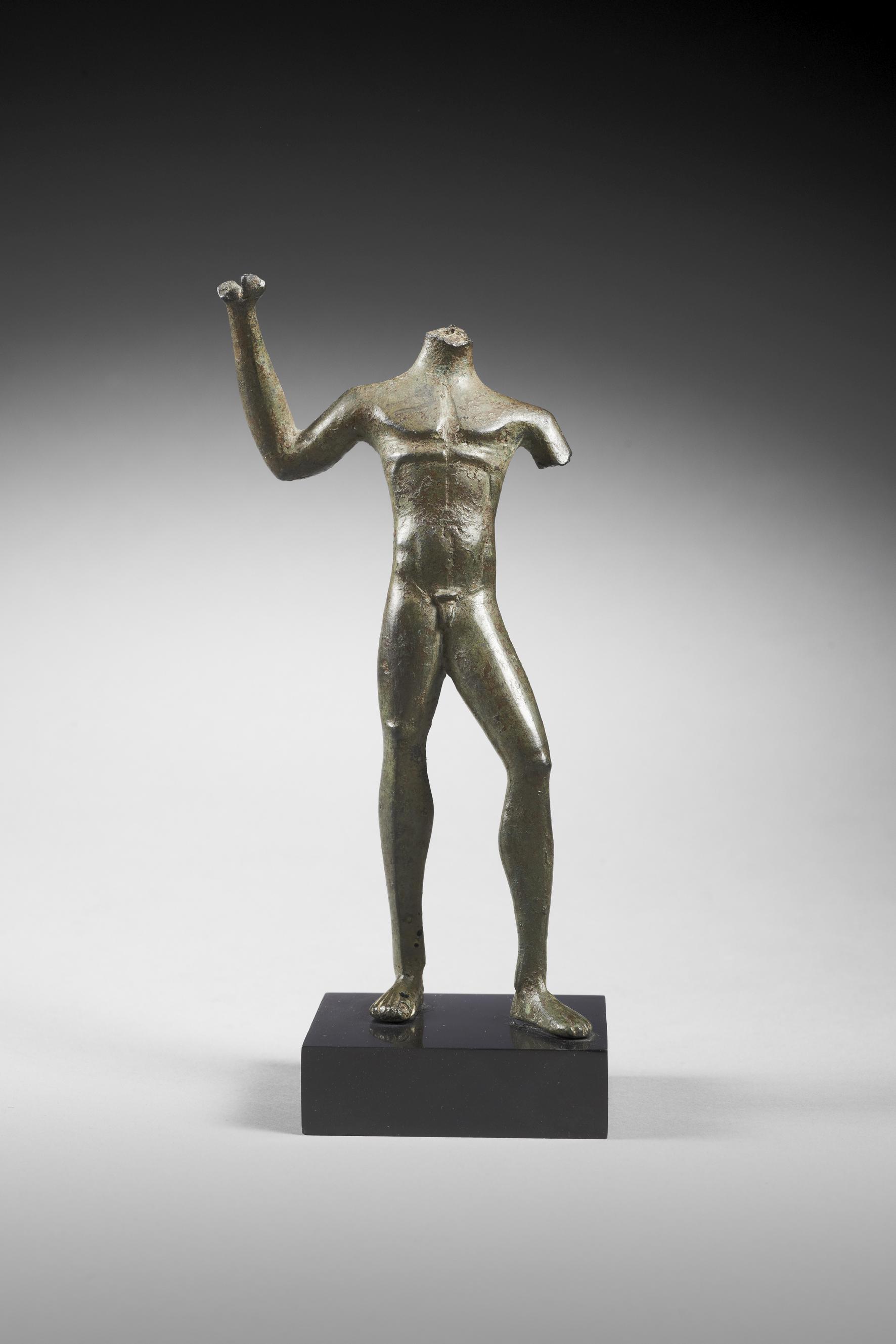 ATHLÈTE EN BRONZE, ART ÉTRUSQUE, 5e SIÈCLE AV.J.C. Statuette ...